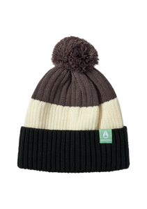 Schrader Pom Beanie - Dark Cedar / Red