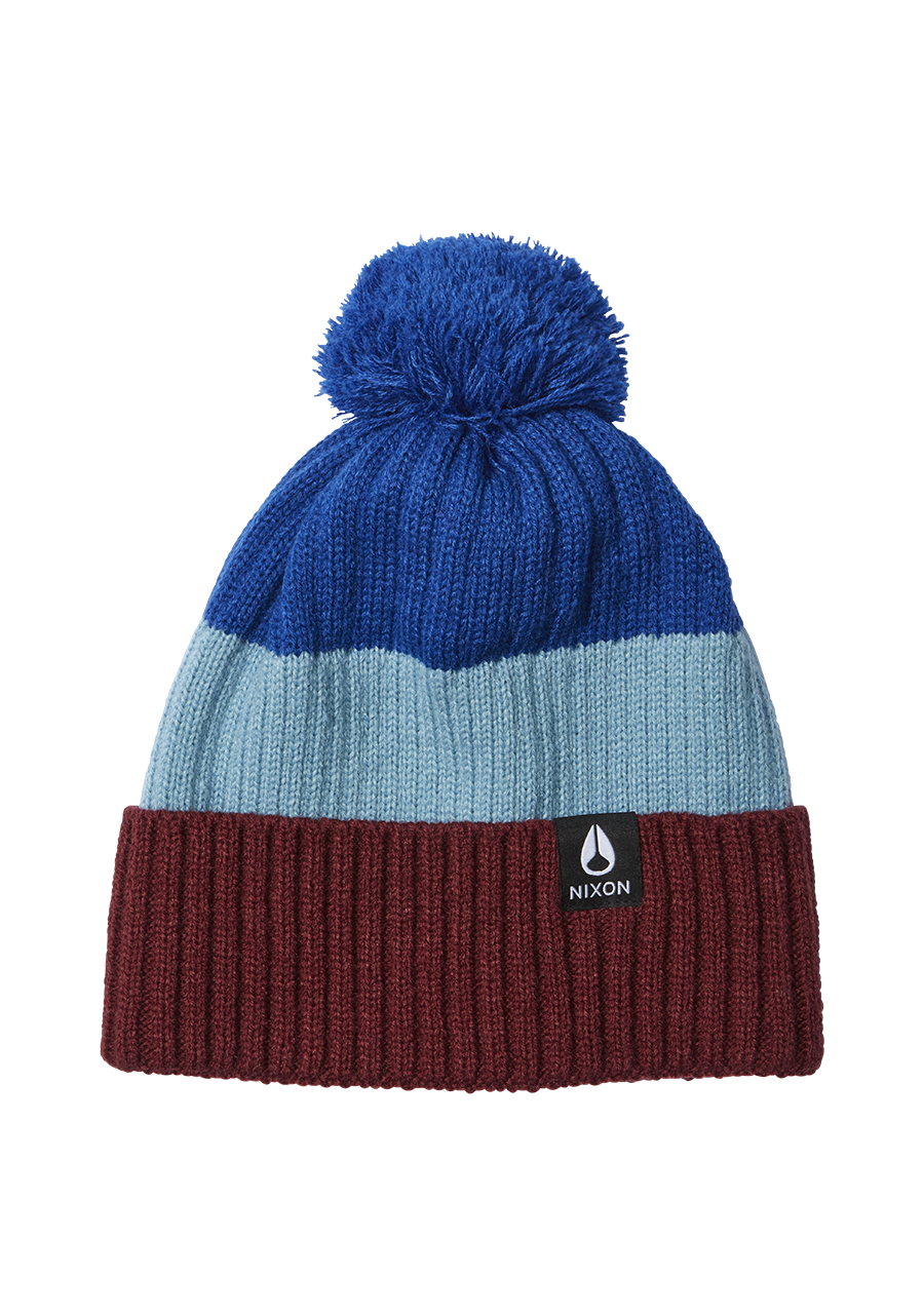 Schrader Pom Beanie - Dark Cedar / Red