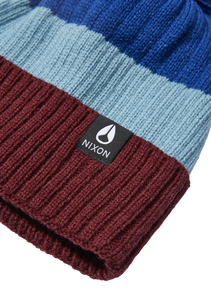 Schrader Pom Beanie - Dark Cedar / Red