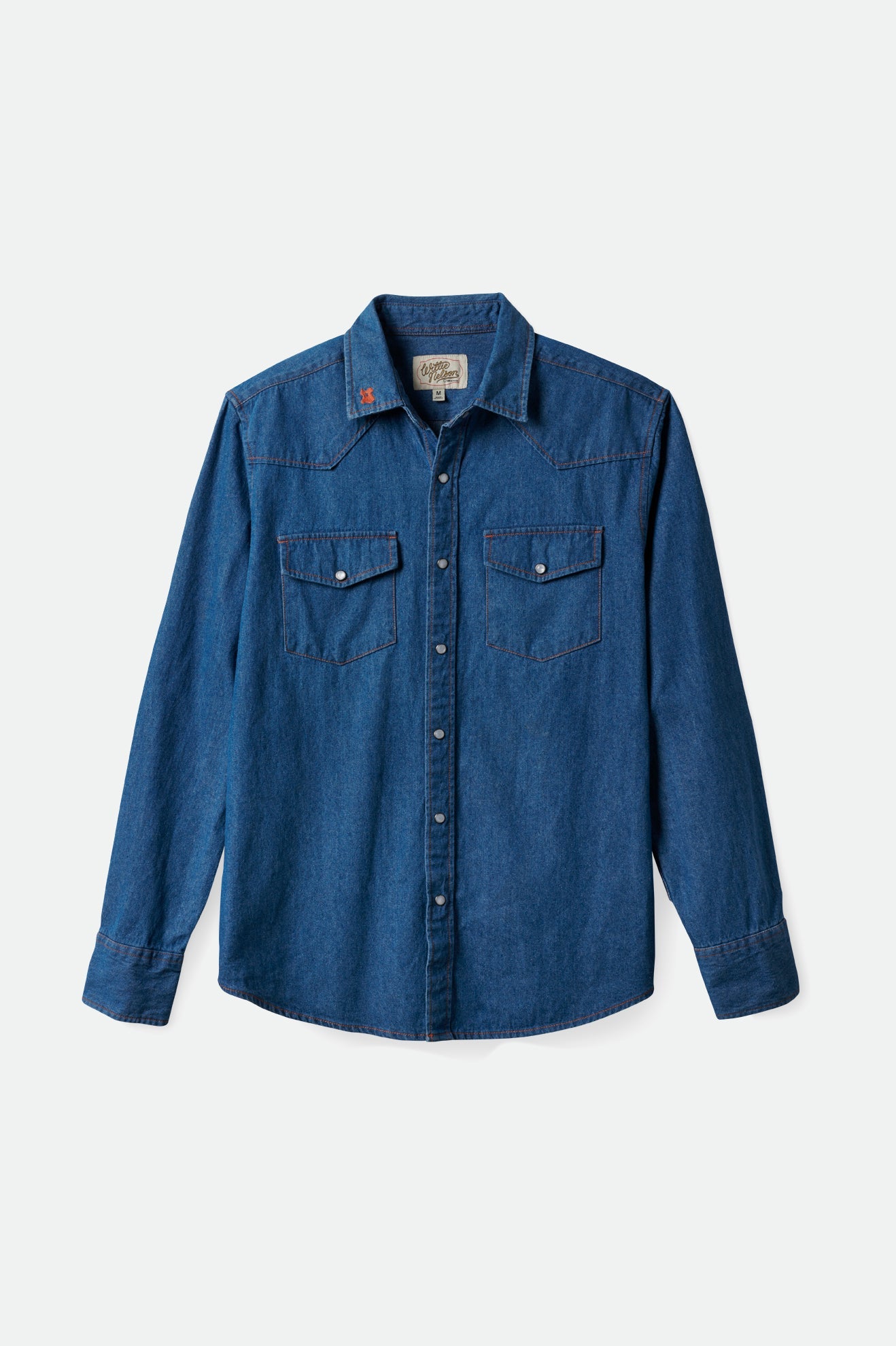 Willie Nelson L/S Woven - Worn Denim